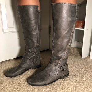Tall gray boots